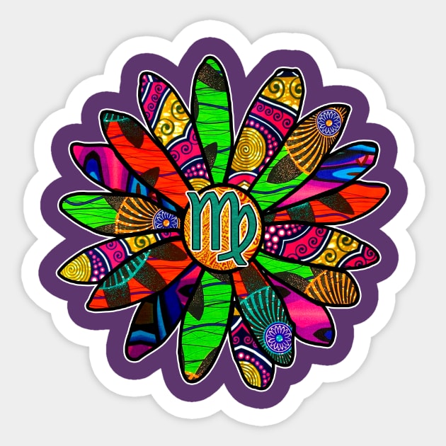 Fun & Vibrant Virgo Flower Sticker by artbyomega